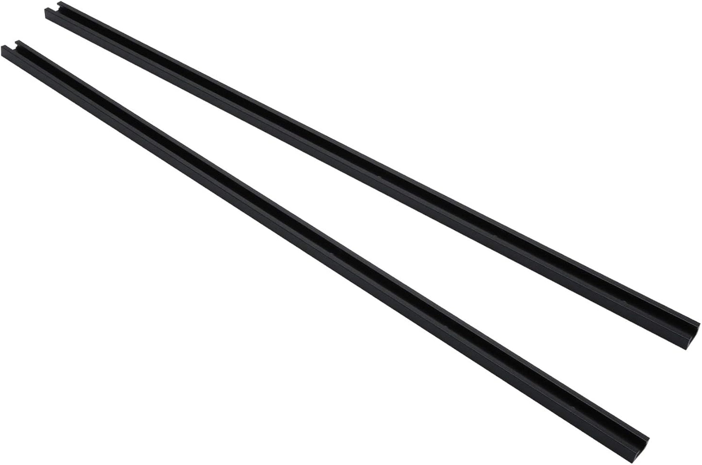 Aluminum 24" T-Track for Woodworking –Double Cut Profile Universal with Predrilled Mounting Holes -Woodworking and Clamps-Fine Sandblast Black Anodized 2PK