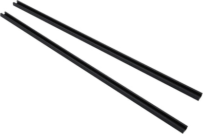 Aluminum 24" T-Track for Woodworking –Double Cut Profile Universal with Predrilled Mounting Holes -Woodworking and Clamps-Fine Sandblast Black Anodized 2PK